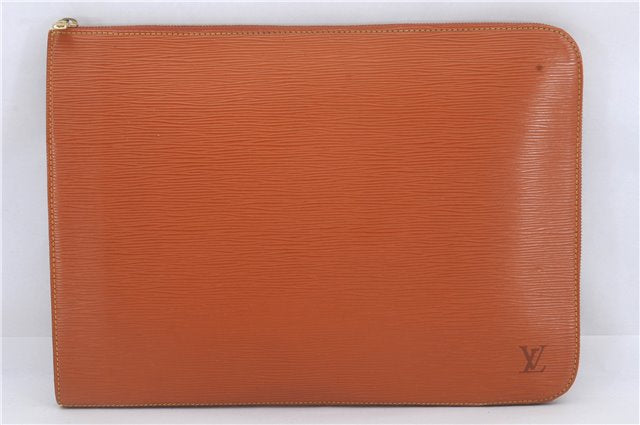 Authentic Louis Vuitton Epi Poche Documents Document Case M54498 Brown LV 6834D