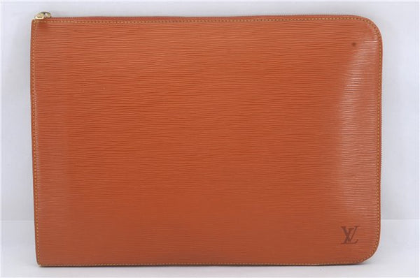 Authentic Louis Vuitton Epi Poche Documents Document Case M54498 Brown LV 6834D