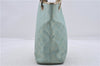 Auth GUCCI Shoulder Tote Bag GG Canvas Leather 0021099 Light Blue Gold 6835D