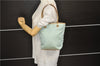 Auth GUCCI Shoulder Tote Bag GG Canvas Leather 0021099 Light Blue Gold 6835D