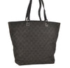 Authentic GUCCI Vintage Shoulder Tote Bag GG Canvas Leather 31243 Black 6835I