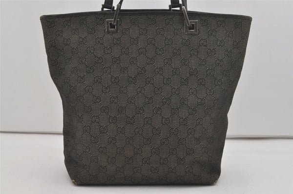 Authentic GUCCI Vintage Shoulder Tote Bag GG Canvas Leather 31243 Black 6835I