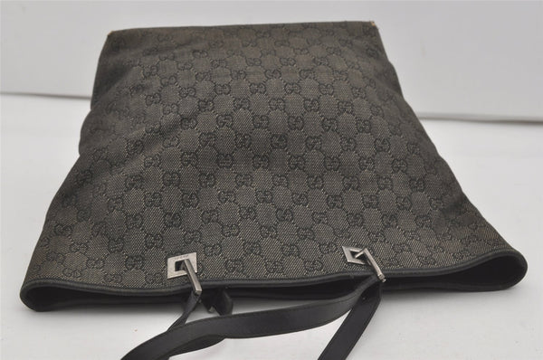 Authentic GUCCI Vintage Shoulder Tote Bag GG Canvas Leather 31243 Black 6835I