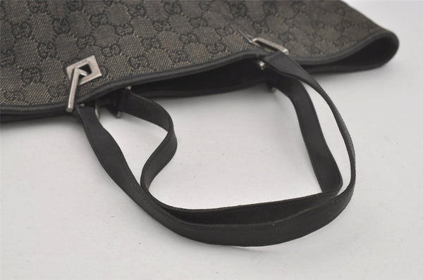 Authentic GUCCI Vintage Shoulder Tote Bag GG Canvas Leather 31243 Black 6835I