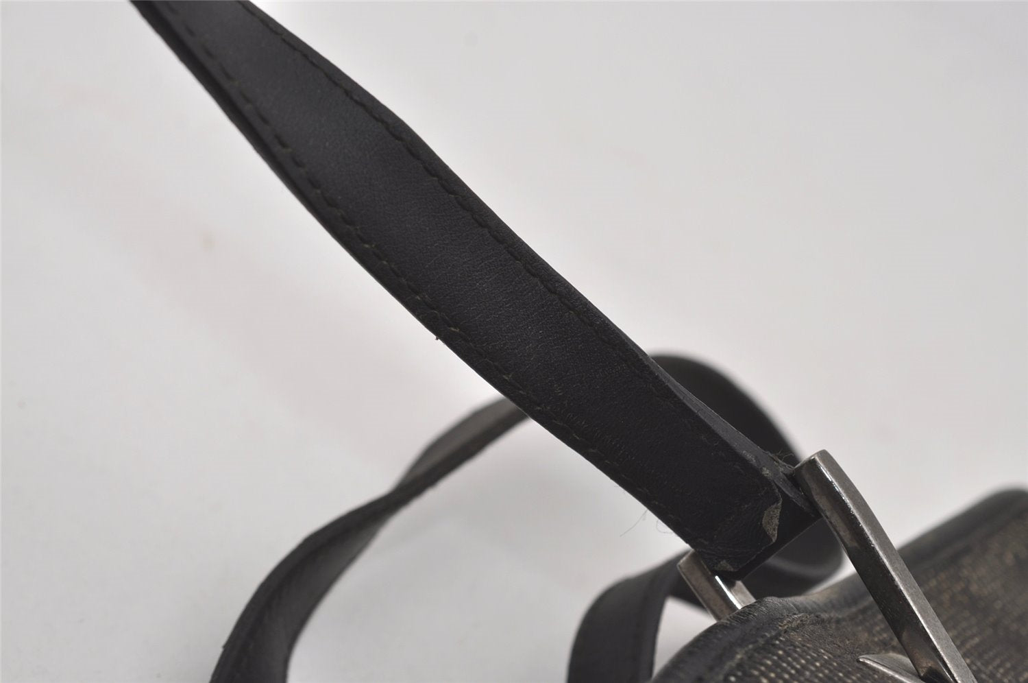 Authentic GUCCI Vintage Shoulder Tote Bag GG Canvas Leather 31243 Black 6835I