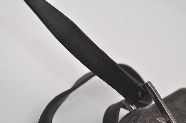 Authentic GUCCI Vintage Shoulder Tote Bag GG Canvas Leather 31243 Black 6835I