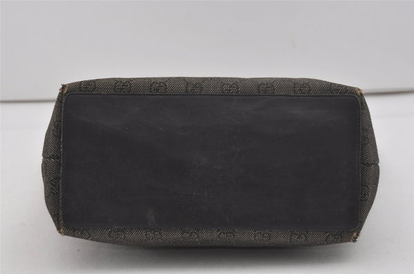 Authentic GUCCI Vintage Shoulder Tote Bag GG Canvas Leather 31243 Black 6835I