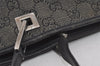 Authentic GUCCI Vintage Shoulder Tote Bag GG Canvas Leather 31243 Black 6835I