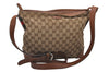 Authentic GUCCI Web Sherry Line Shoulder Cross Bag GG Canvas Leather Brown 6836I