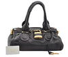 Authentic Chloe Vintage Paddington Leather Shoulder Hand Bag Black 6838I