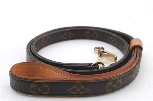 Authentic LOUIS VUITTON Monogram Leash Baxter MM Dog Lead M58056 LV 6839C