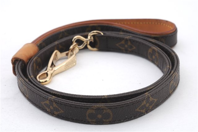 Authentic LOUIS VUITTON Monogram Leash Baxter MM Dog Lead M58056 LV 6839C