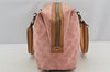 Authentic GUCCI Hand Boston Bag Purse GG Canvas Leather 113009 Pink 6839I