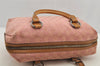 Authentic GUCCI Hand Boston Bag Purse GG Canvas Leather 113009 Pink 6839I