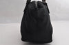 Authentic FENDI Vintage Tote Hand Bag Purse Jersey Leather Black Junk 6842I