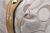 Authentic COACH Signature 2Way Tote Bag Canvas Enamel F17580 Beige 6844E