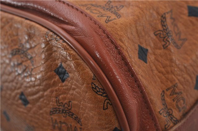 Authentic MCM Visetos Leather Vintage Shoulder Cross Body Bag Brown 6845D