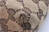 Authentic GUCCI Waist Body Bag Purse GG Canvas Leather 131236 Brown 6848F