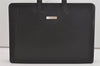Authentic BURBERRY Vintage Leather Briefcase Business Bag Black 6848I