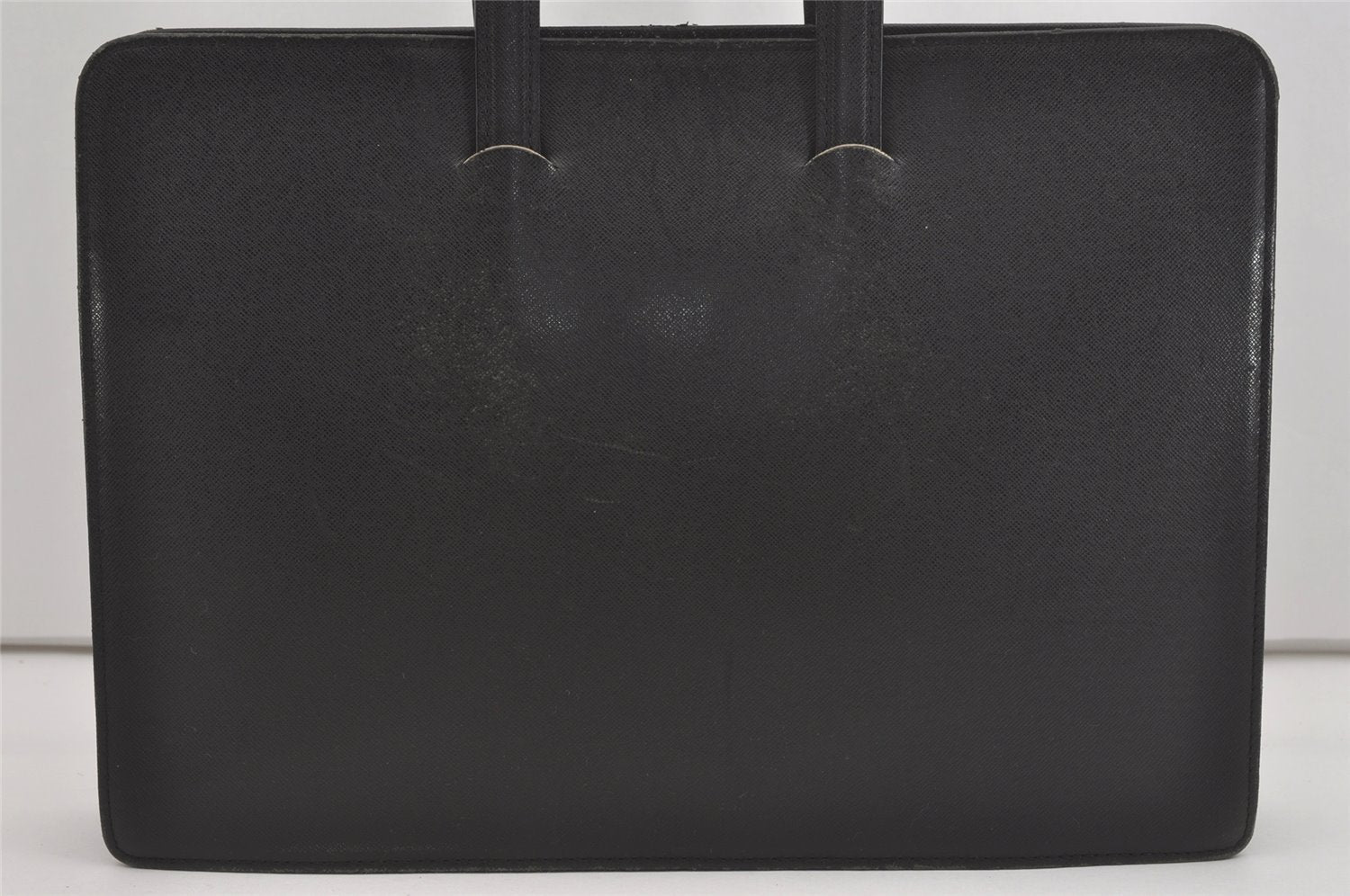 Authentic BURBERRY Vintage Leather Briefcase Business Bag Black 6848I