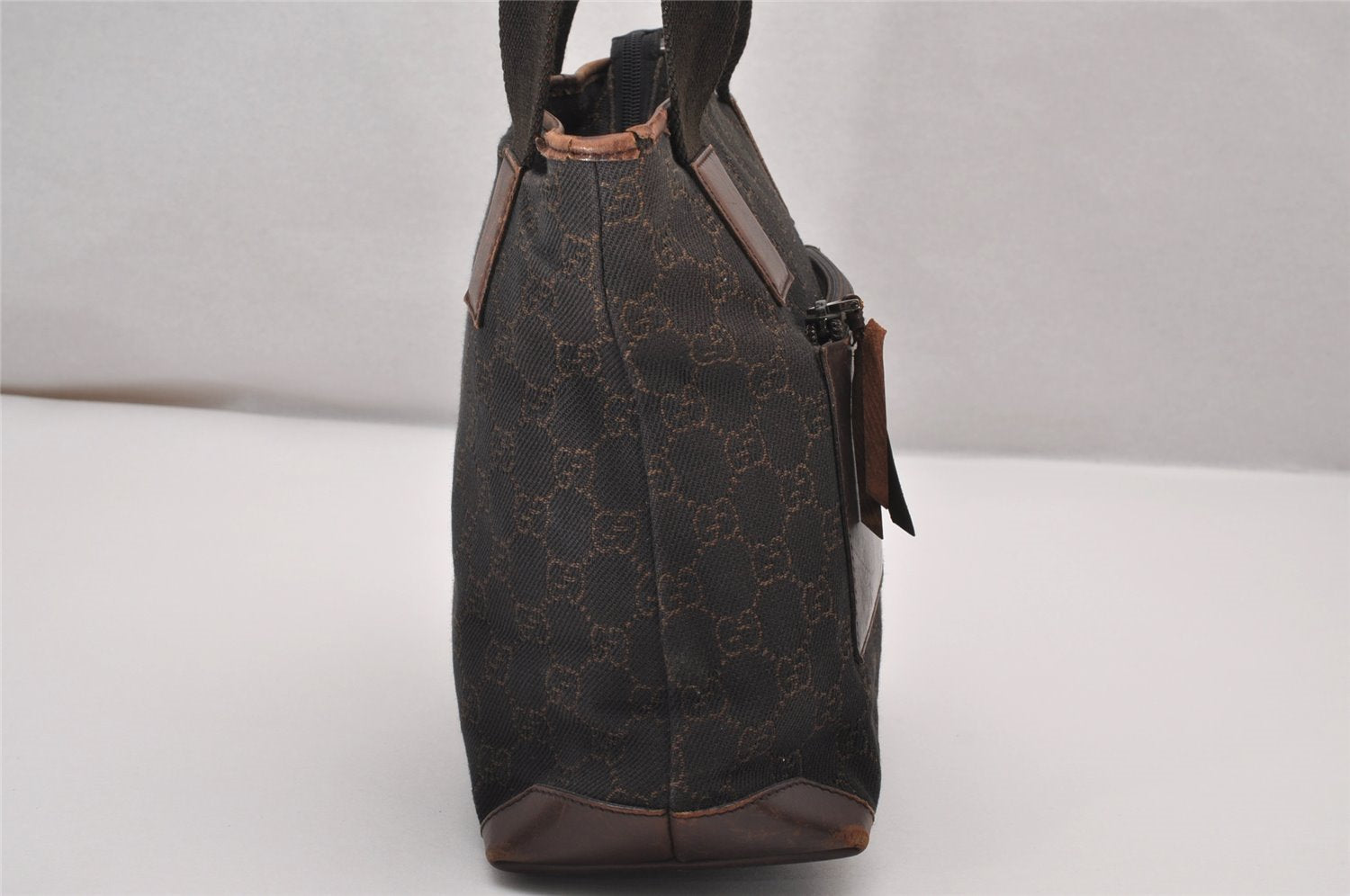 Authentic GUCCI Shoulder Tote Bag Purse GG Canvas Leather 28893 Brown 6849I