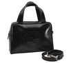 Authentic GUCCI Interlocking G 2Way Hand Bag Purse Enamel Black Junk 6853I