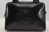 Authentic GUCCI Interlocking G 2Way Hand Bag Purse Enamel Black Junk 6853I