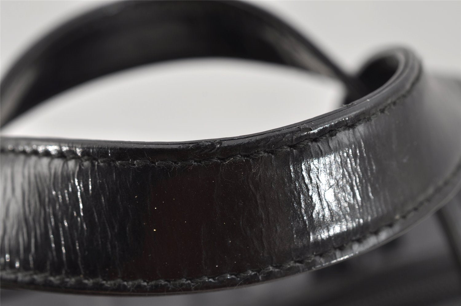 Authentic GUCCI Interlocking G 2Way Hand Bag Purse Enamel Black Junk 6853I