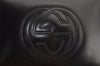 Authentic GUCCI Interlocking G 2Way Hand Bag Purse Enamel Black Junk 6853I
