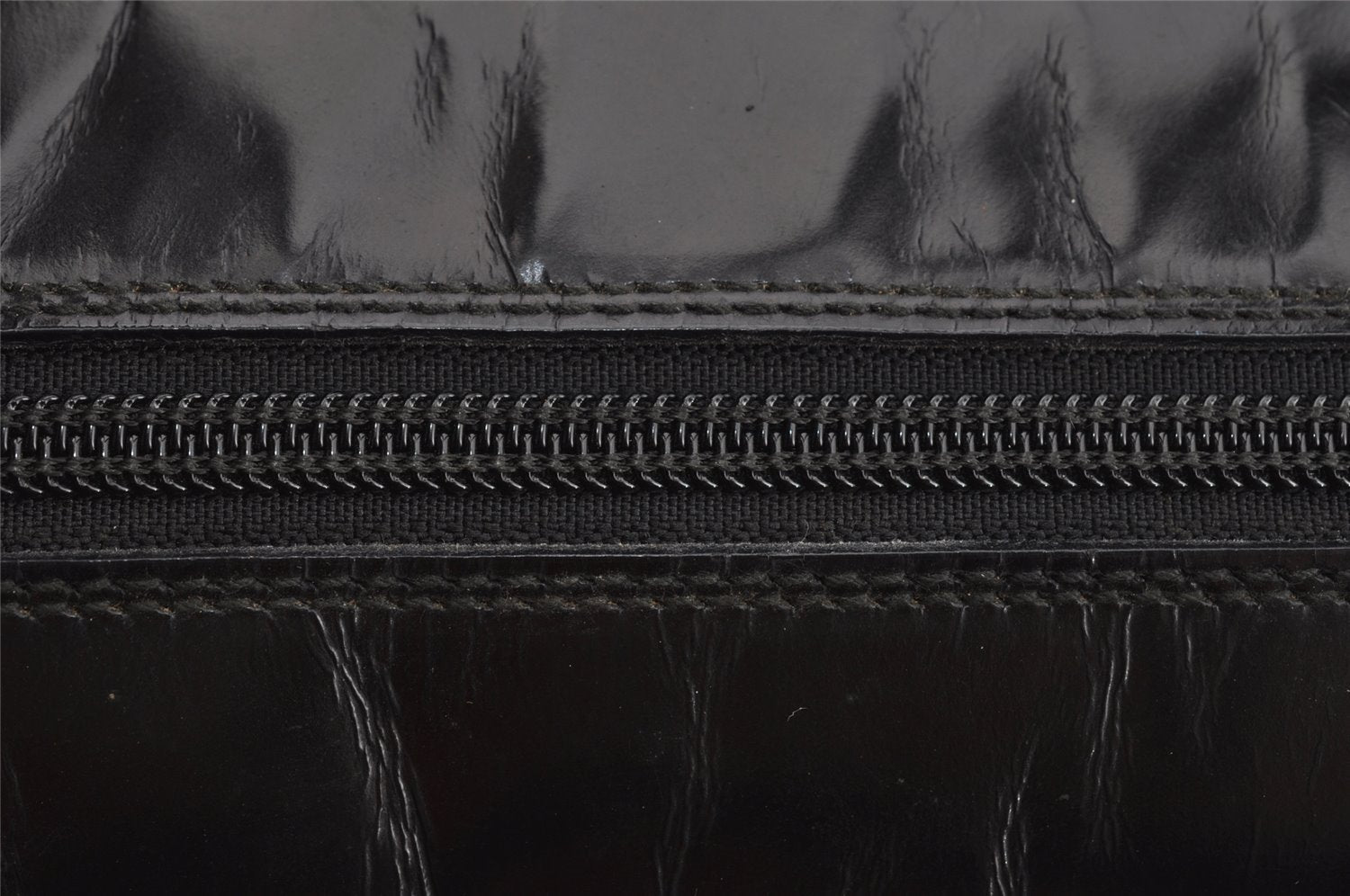 Authentic GUCCI Interlocking G 2Way Hand Bag Purse Enamel Black Junk 6853I