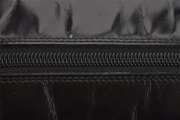 Authentic GUCCI Interlocking G 2Way Hand Bag Purse Enamel Black Junk 6853I