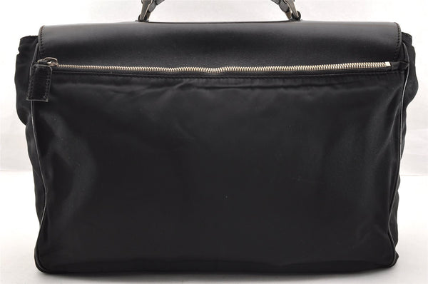 Authentic PRADA Vintage Nylon Tessuto Leather Business BriefCase Black 6854I