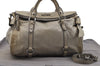 Authentic MIU MIU Ribbon Leather 2Way Shoulder Hand Bag Light Gray 6855I