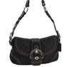 Authentic COACH Signature Shoulder Hand Bag Canvas Leather 6171 Black 6857I