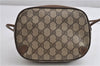 Authentic GUCCI Web Sherry Line Shoulder Cross Bag GG PVC Leather Brown 6858F