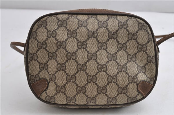 Authentic GUCCI Web Sherry Line Shoulder Cross Bag GG PVC Leather Brown 6858F