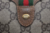 Authentic GUCCI Web Sherry Line Shoulder Cross Bag GG PVC Leather Brown 6858F