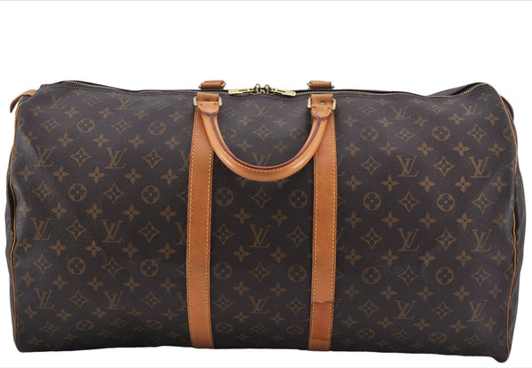 Authentic Louis Vuitton Monogram Keepall 55 Travel Boston Bag M41424 LV 6861E