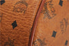 Authentic MCM Vintage Visetos Leather 2Way Travel Boston Bag Brown 6862F