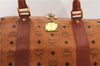 Authentic MCM Vintage Visetos Leather 2Way Travel Boston Bag Brown 6862F