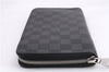 Authentic Louis Vuitton Damier Graphite Zippy Organizer Wallet N63077 Box 6865E