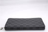 Authentic Louis Vuitton Damier Graphite Zippy Organizer Wallet N63077 Box 6865E