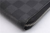 Authentic Louis Vuitton Damier Graphite Zippy Organizer Wallet N63077 Box 6865E