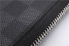 Authentic Louis Vuitton Damier Graphite Zippy Organizer Wallet N63077 Box 6865E