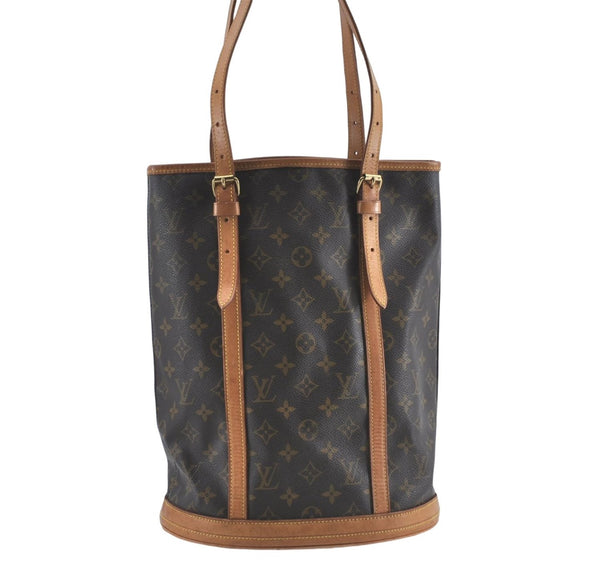 Authentic Louis Vuitton Monogram Bucket GM Shoulder Bag M42236 LV Junk 6866B