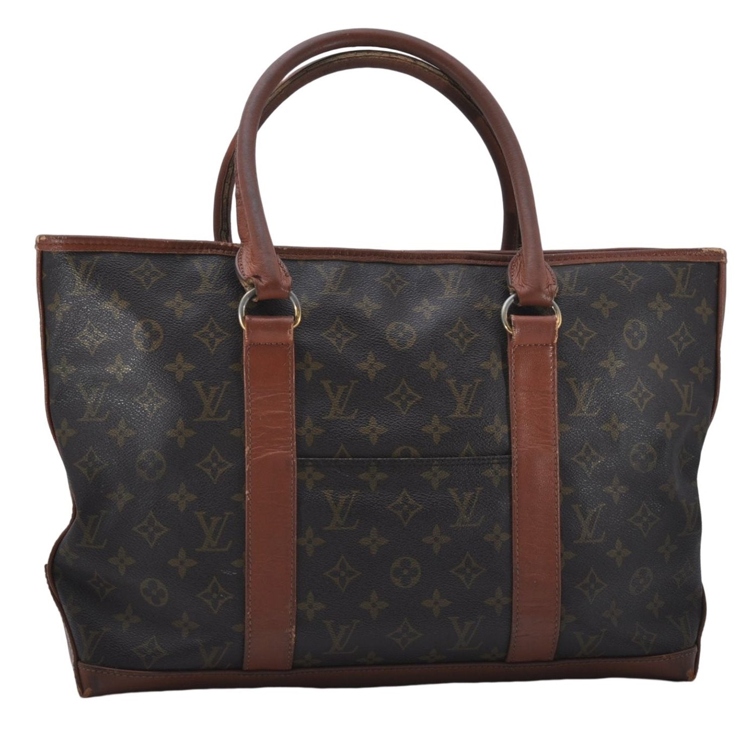 Auth Louis Vuitton Monogram Sac Weekend PM Vintage Tote Hand Bag M42425 LV 6866D