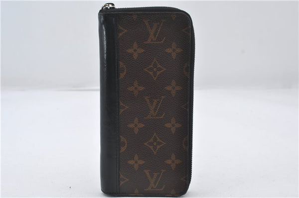 Authentic Louis Vuitton Monogram Macassar Zippy Wallet Vertical M60109 LV 6866E