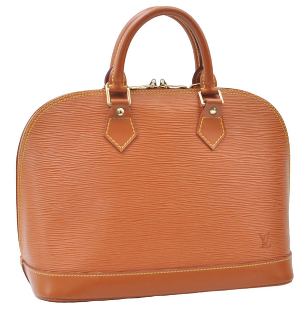 Authentic Louis Vuitton Epi Alma PM Hand Bag Brown M52148 LV 6867E