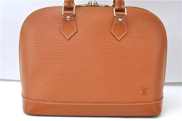 Authentic Louis Vuitton Epi Alma PM Hand Bag Brown M52148 LV 6867E