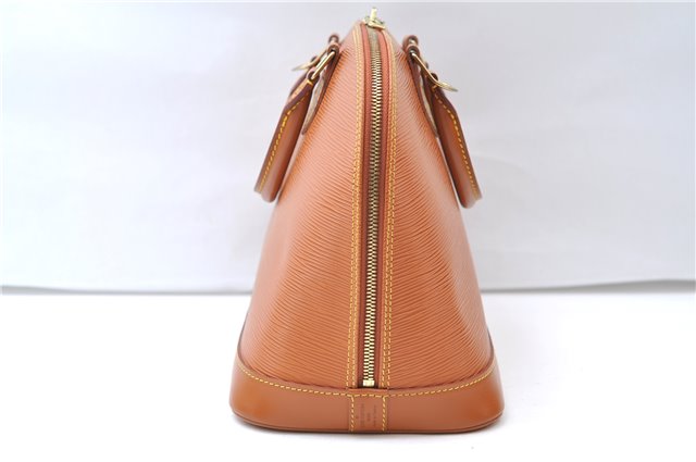 Authentic Louis Vuitton Epi Alma PM Hand Bag Brown M52148 LV 6867E